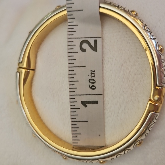 BRIGHTON Two-tone Scroll Bangle Clamper Bracelet - Picture 8 of 8